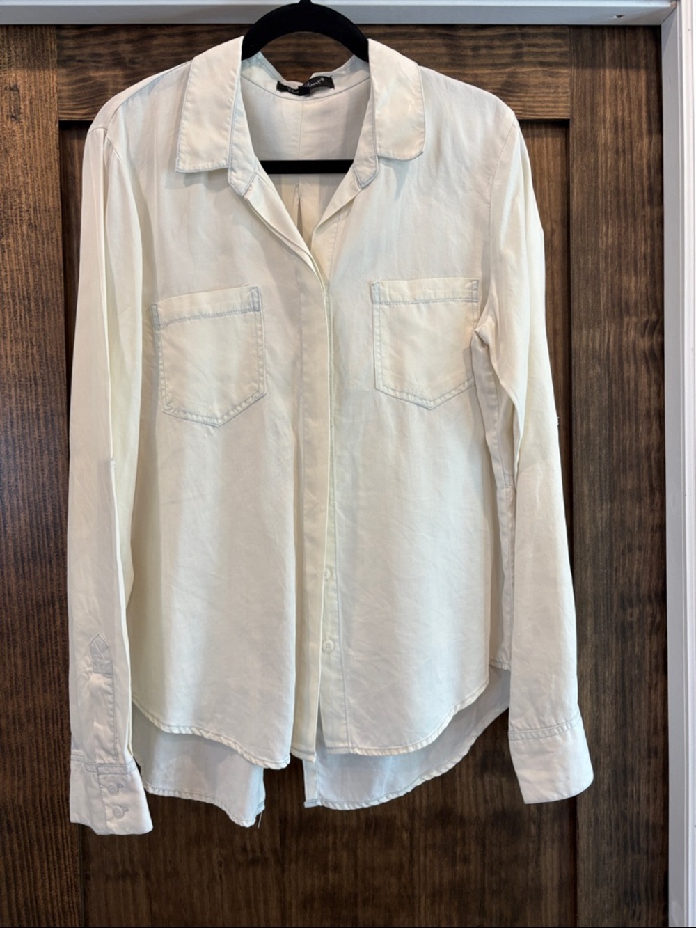 Velvet Heart Cream Long-Sleeve Button-Down Shirt